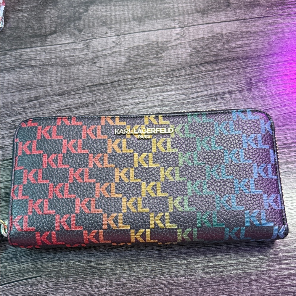 Karl Lagerfeld Vibrant Multicolor Logo Wallet